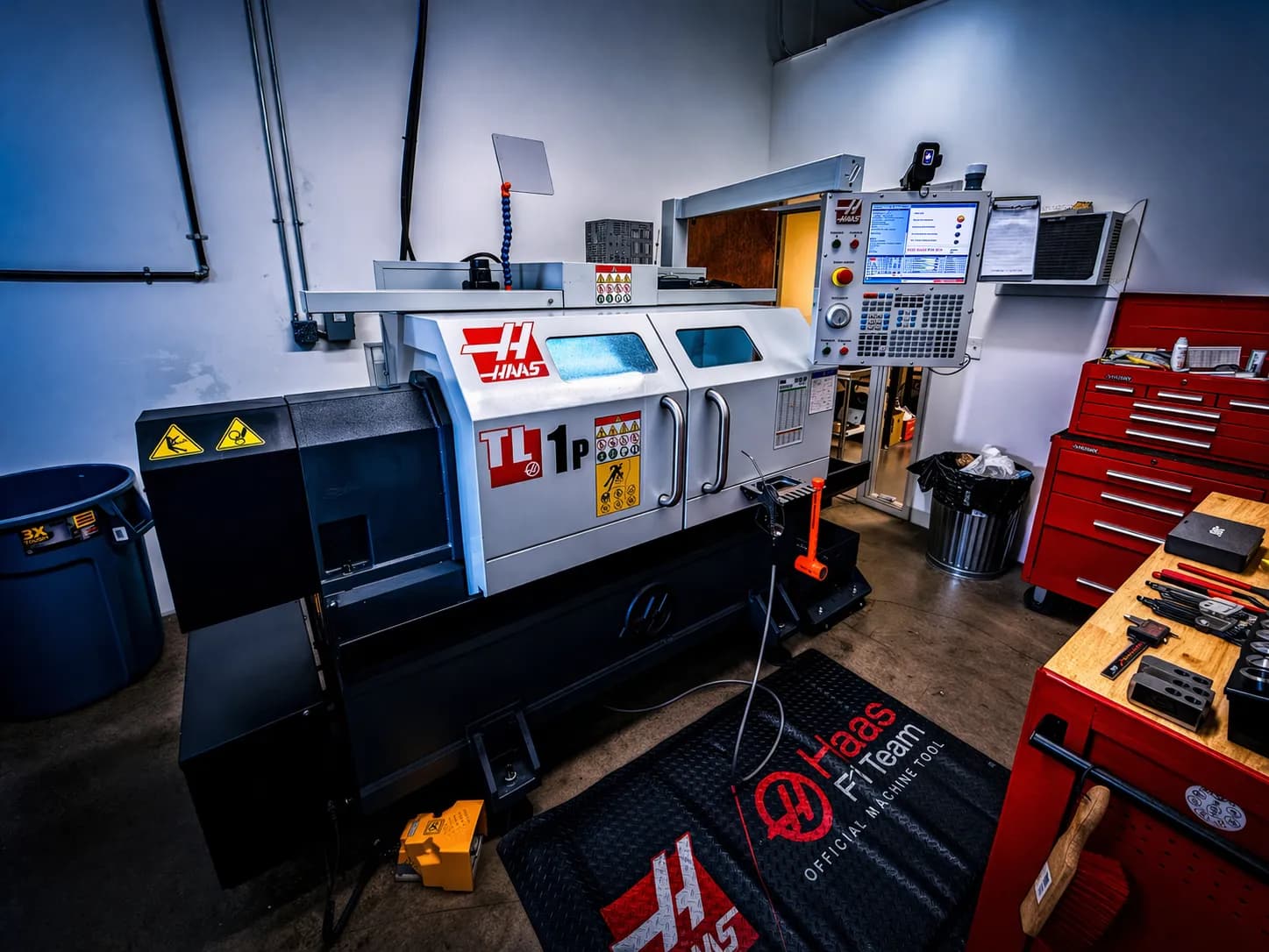 Haas TL-1P CNC toolroom lathe set up for turning work at Titantech CNC in Tucson